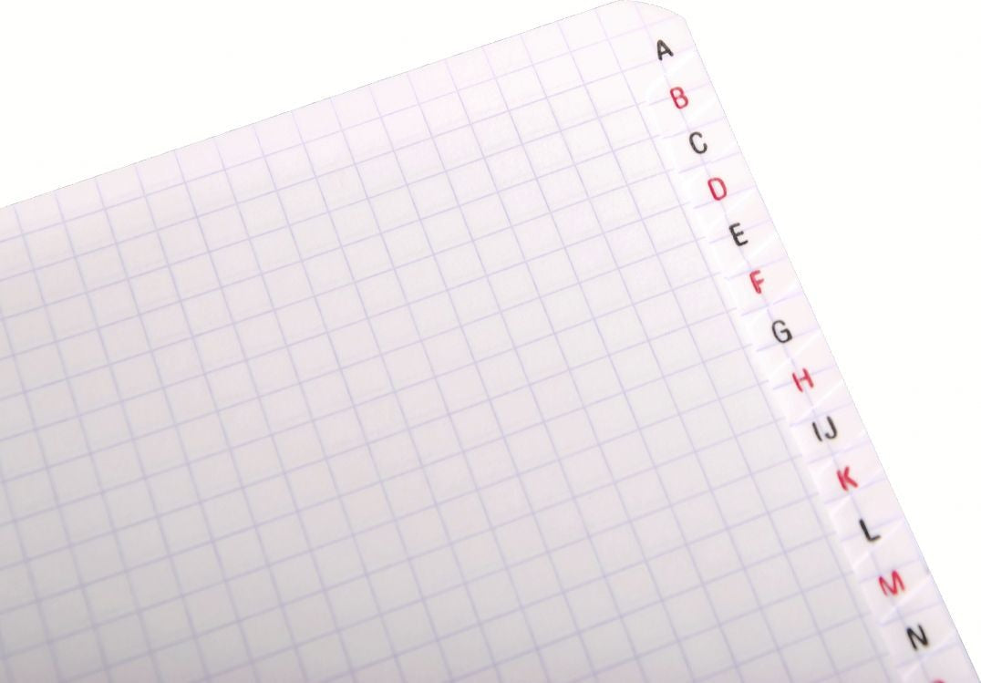 CLAIREFONTAINE Spiralheft mit Index 7,5x12cm 8589 5mm, A-Z, ass. 50 Blatt