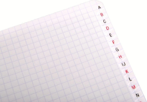 CLAIREFONTAINE Spiralheft mit Index 7,5x12cm 8589 5mm, A-Z, ass. 50 Blatt