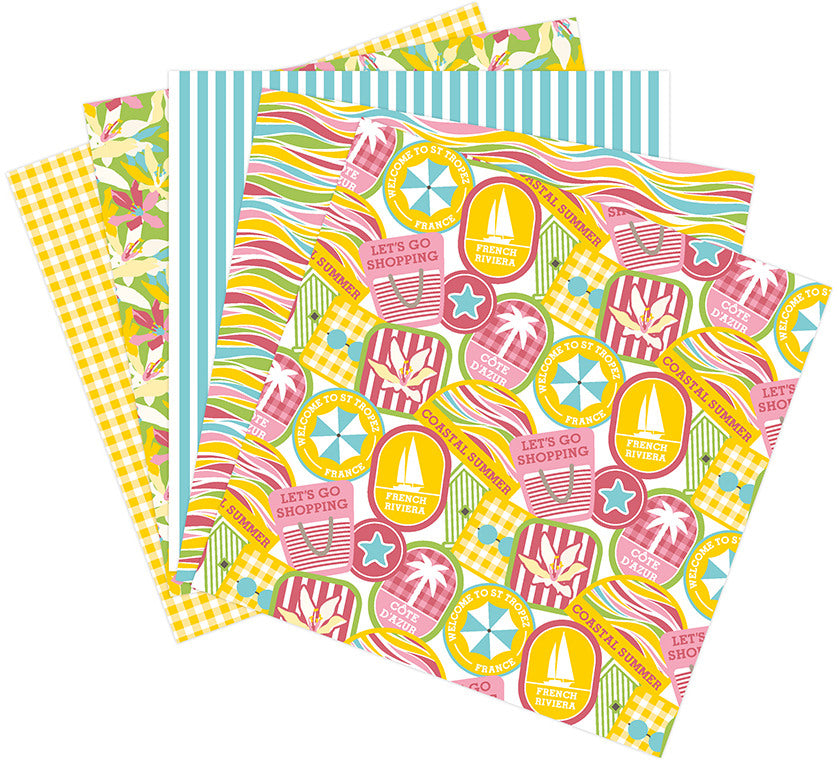 CLAIREFONTAINE Schneidepapier 30.5x30.5cm 95740C bedruckt, 200g 5 Blatt