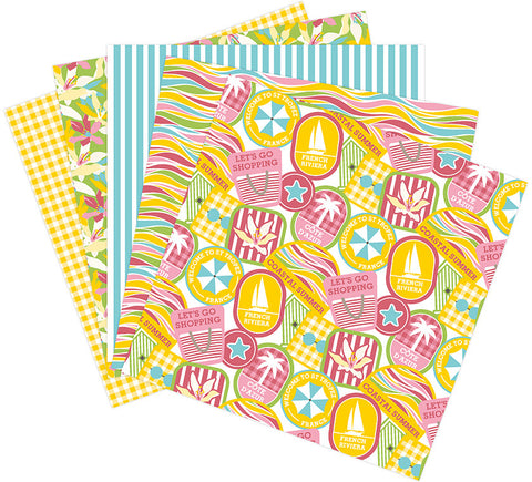 CLAIREFONTAINE Schneidepapier 30.5x30.5cm 95740C bedruckt, 200g 5 Blatt