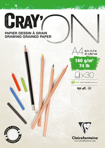 CLAIREFONTAINE Cray'On A4 975027C Weiss 30 Blatt