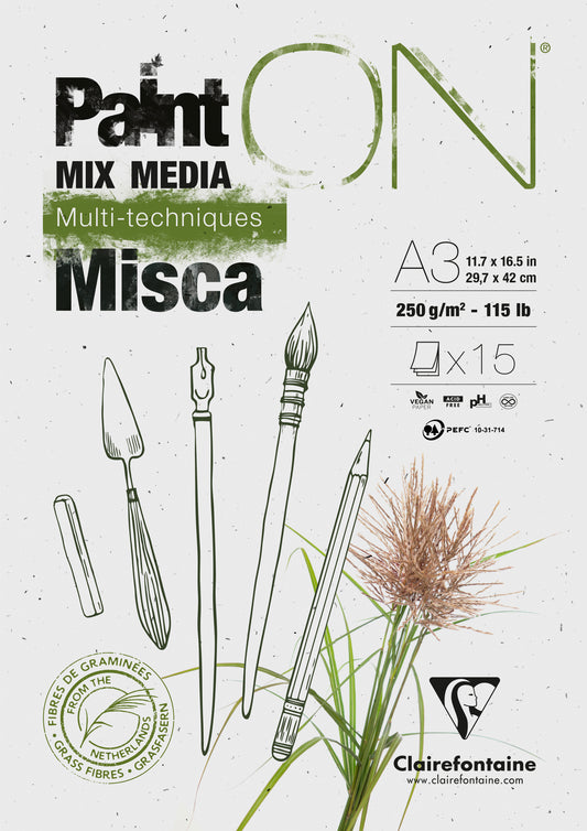 CLAIREFONTAINE Paint'On Block Mixed A3 976122C weiss 15 Blatt