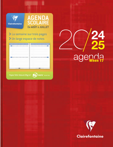 CLAIREFONTAINE Lehreragenda SAS When 17 24/25 9899C 1W/3S ass. ML 17x22cm