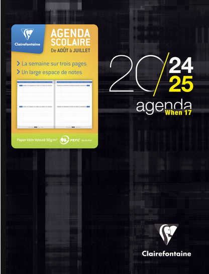 CLAIREFONTAINE Lehreragenda SAS When 17 24/25 9899C 1W/3S ass. ML 17x22cm