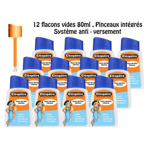 SET MIT 12 LEERFLASCHEN MIT INTEGRIERTEM PINSEL 80ML