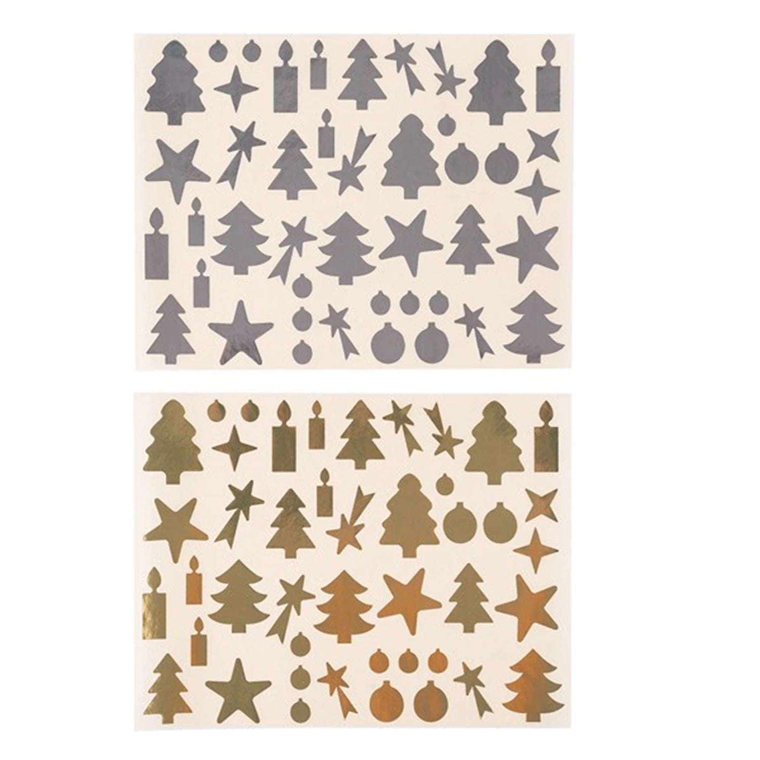 176 DEKORATION- STICKERS FUR WEIHNACHTEN -GOLD UND SILBER