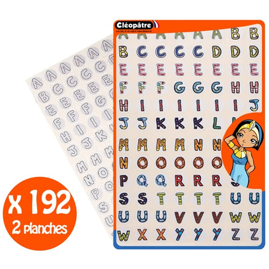 192 STICKER ALPHABET (96 FARBEN + 96 ZUM AUSMALEN)