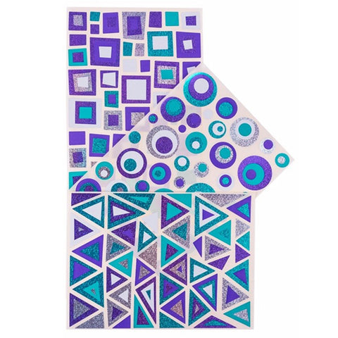 134 GEOMETRISCHE HOLOGRAPHIQSCHE STICKERS MILD BLAU