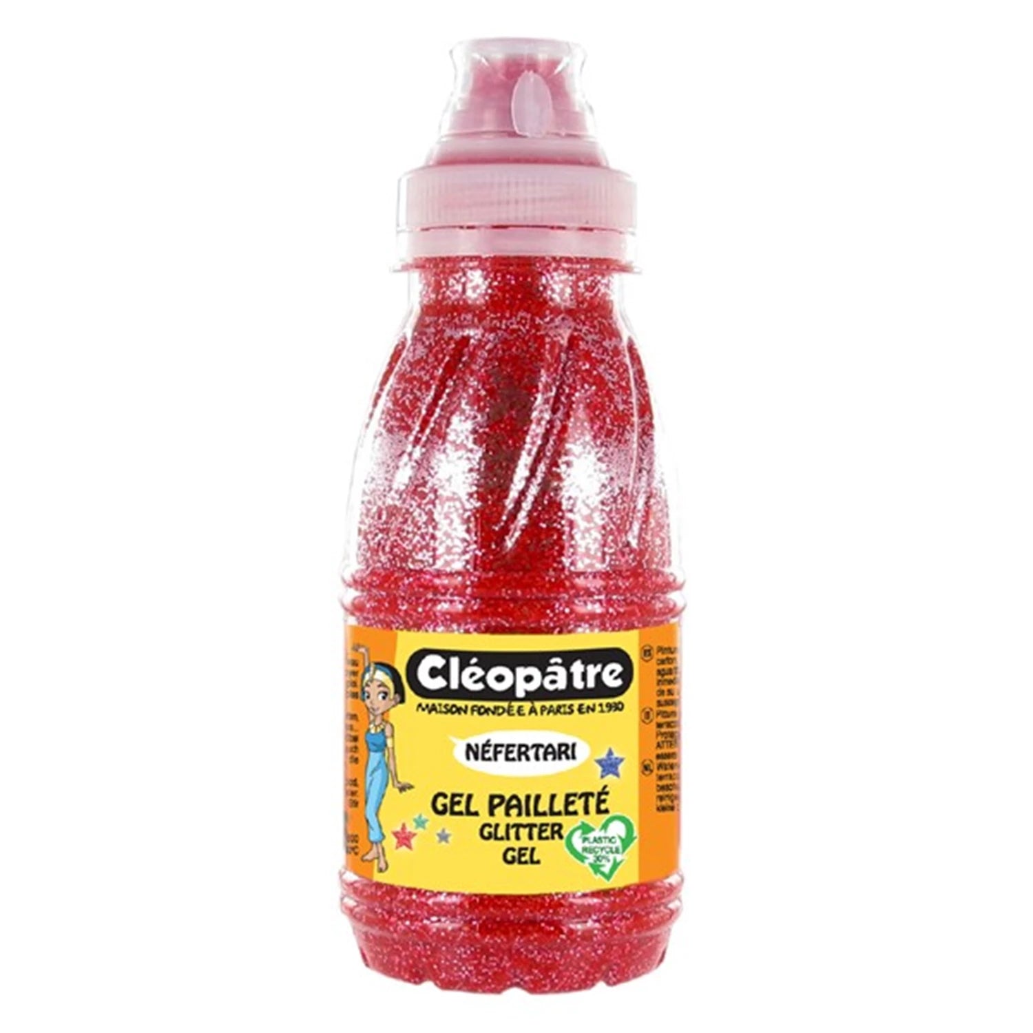 NEFERTARI GLITTER-GEL – FARBLOSES GEL MIT GLITTER 250ML ROT