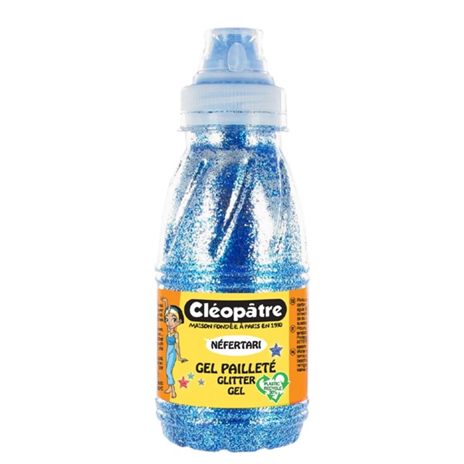 NEFERTARI GLITTER-GEL – FARBLOSES GEL MIT GLITTER 250ML BLAU