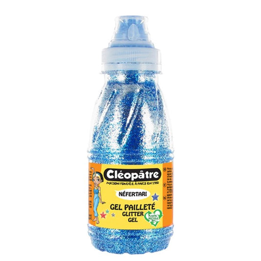 NEFERTARI GLITTER-GEL – FARBLOSES GEL MIT GLITTER 250ML BLAU