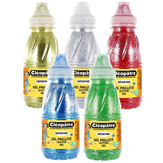 NEFERTARI GLITTER-GEL – SET MIT 5 FARBTONEN JE 250ML : GOLD