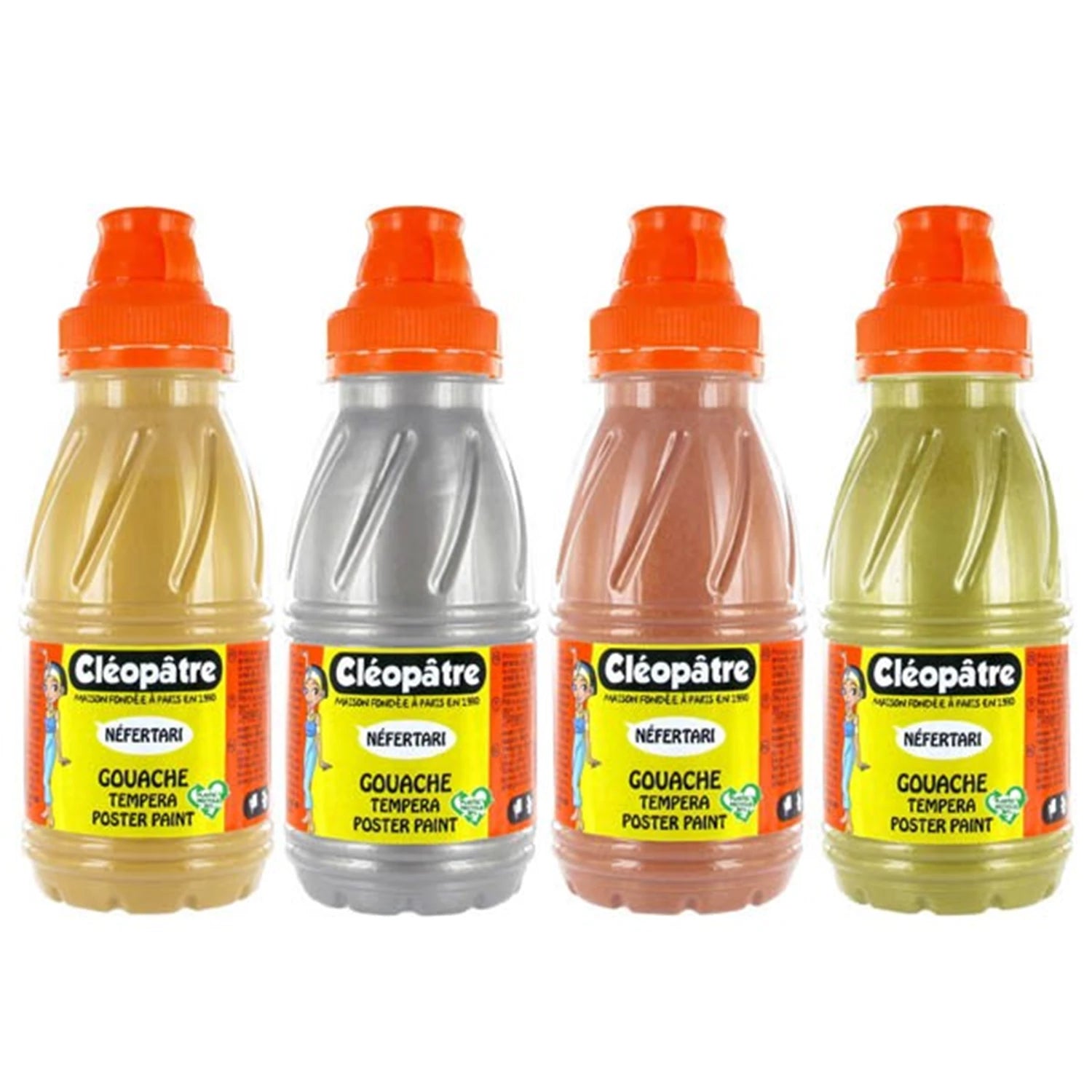 NÉFERTARI – GOUACHE-TEMPERA, 4 METALLIC-FARBTÖNEN, JE 250ML