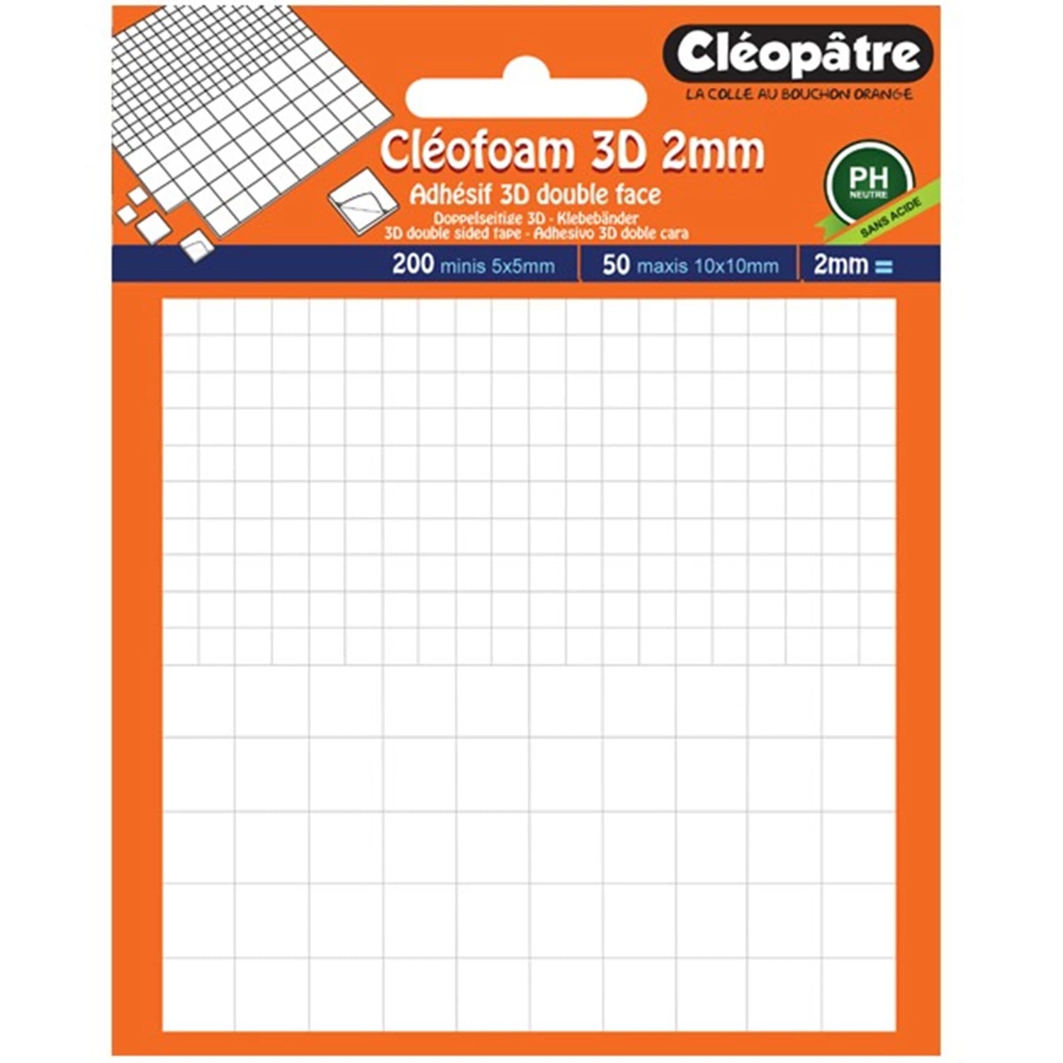 CLEOFOAM – DOPPELSEITIGE KLEBEPUNKTE 3D STÄRKE CA. 2MM ZUGES