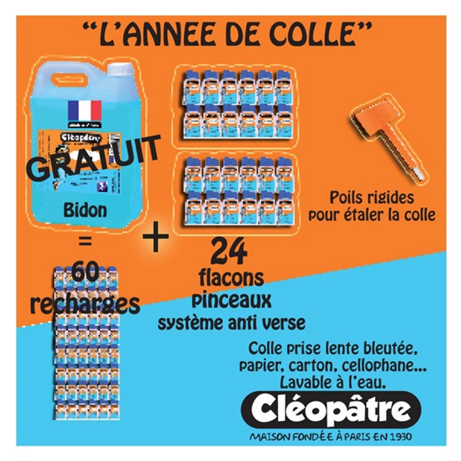 KLEBSTOFF-SET FUR SCHULEN: 24 ARBEITSFLASCHEN CMC80P MIT INT