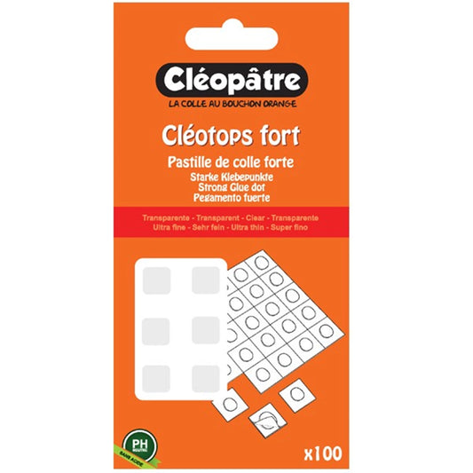 CLÉOTOPS – TRANSPARENTE KLEBEPUNKTE PERMANENT, 80 KLEPEPUNKT
