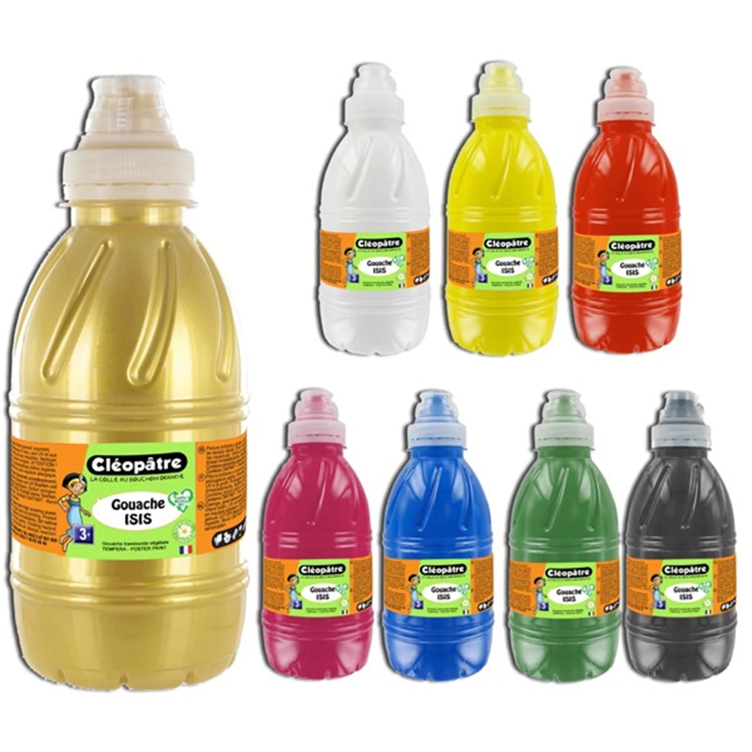 TRANSLUZENTE PFLANZLICHE GOUACHE IM SET MIT 8 500ML-FLASCHEN