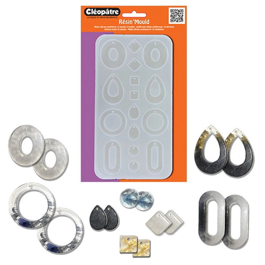 DURCHSICHTIGE RESIN SILIKON FORM FUR 16 OHRRINGE (8 PAARE) 2