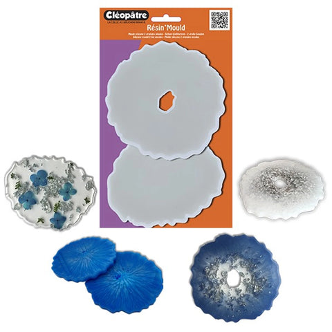 DURCHSICHTIGE RESIN SILIKON FORM FUR 2 GROßE GEODEN