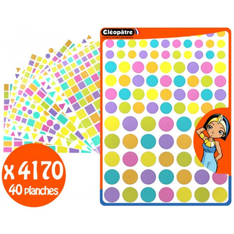 4170 AUFKLEBER RUND/QUADRAT/RECHTECK/DREIECK PASTELLFARBEN 3