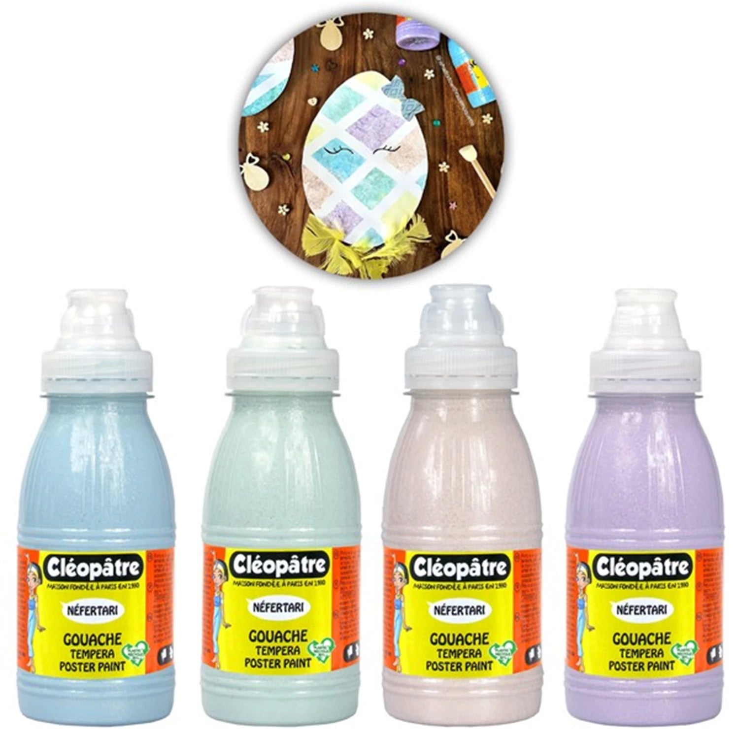 4 PASTELL-GLITTERFARBEN IN 250ML (AZUR, LAVENDEL, PFIRSICH,