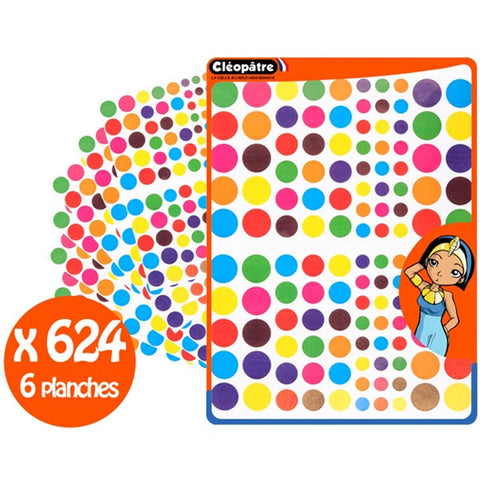 624 AUFKLEBER IN MEHRFARBIGEN RUNDEN FORMEN