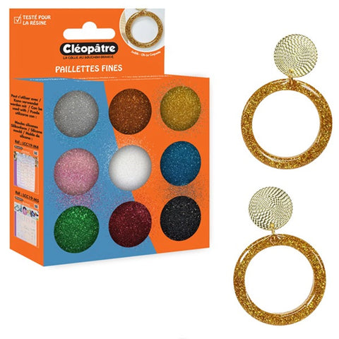 BOX MIT 9 TÖPFEN MIT FEINEN GLITZERACCESSOIRES