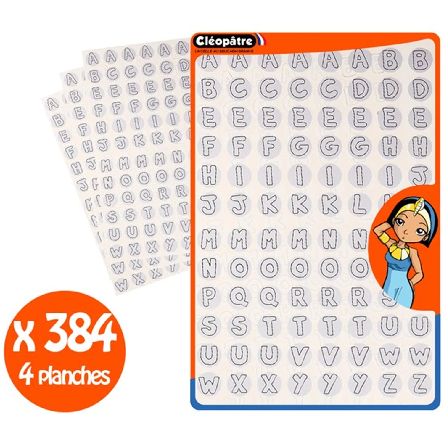 2460 AUFKLEBER ALPHABET SCHWARZ UND WEISS 10 A4-BLÄTTER ABNE