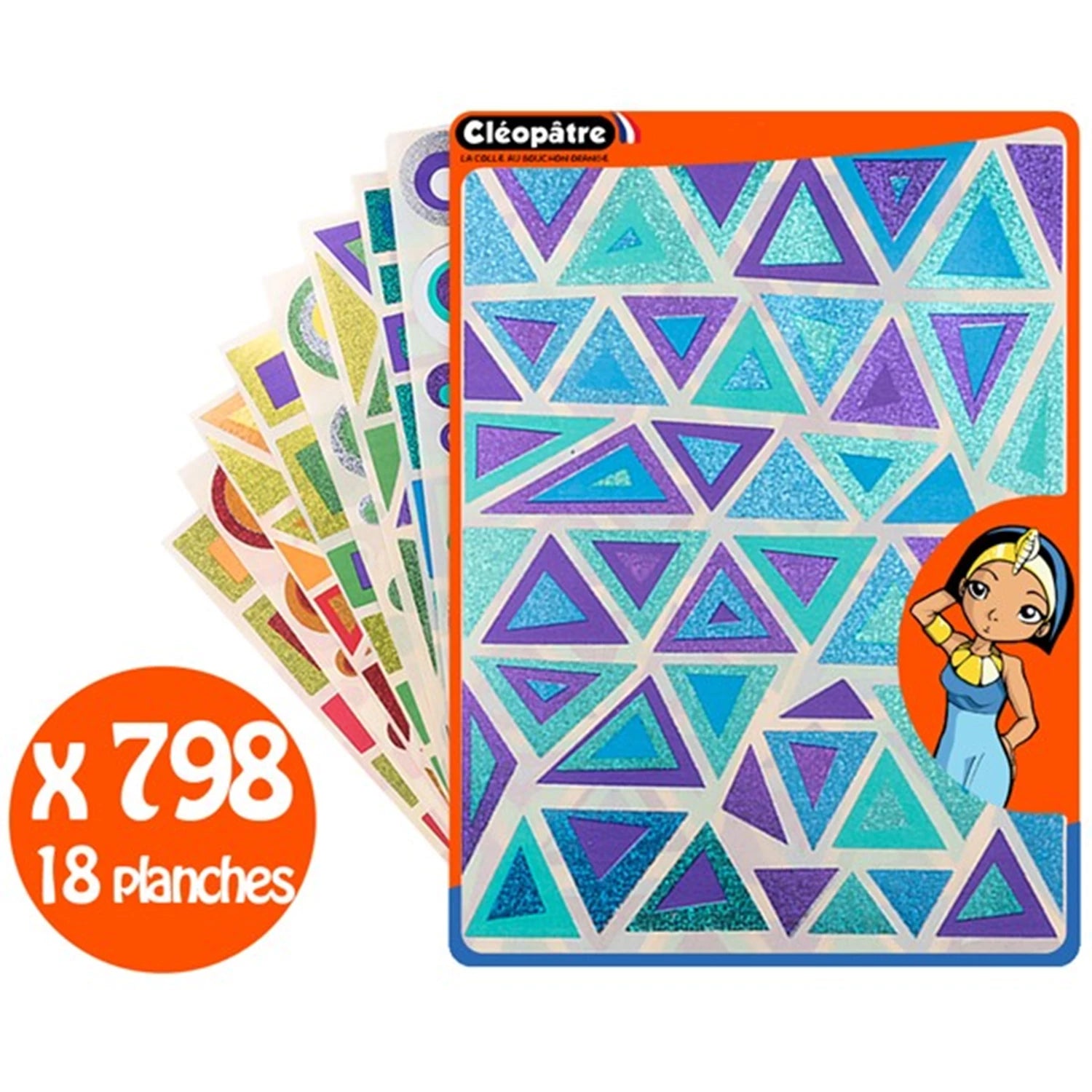 804 AUFKLEBER KÜNSTLERISCHE MULTIFORMEN, BUNT, MEHRERE GRÖßE