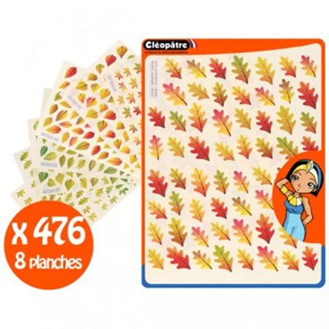 480 AUFKLEBER BLÄTTER IM HERBST/FRÜHLING 8 BLÄTTER A5 ABNEHM