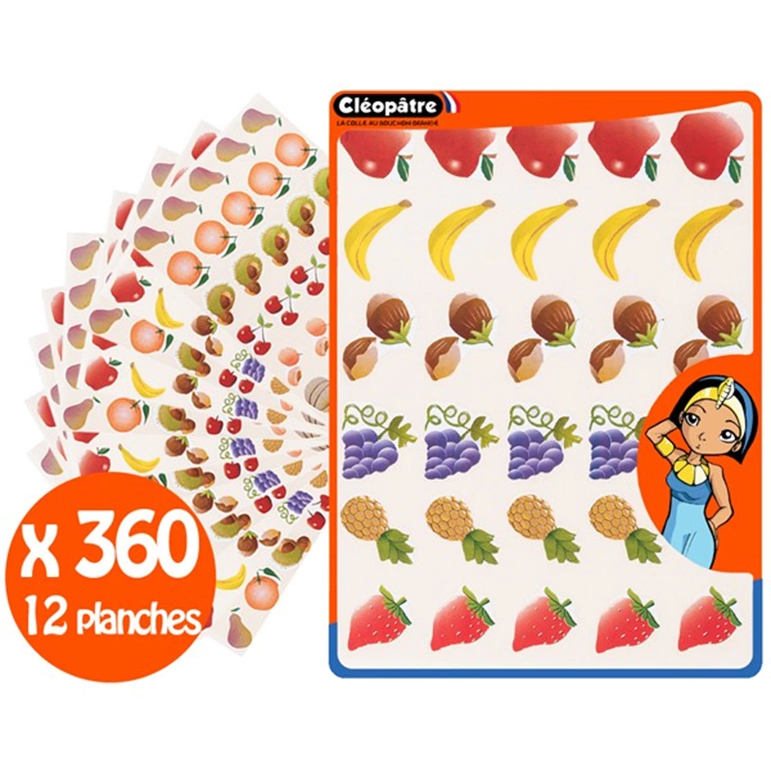 720 AUFKLEBER FRÜCHTE 24 A5-BLÄTTER ABNEHMBAR UND AUSGESCHNI