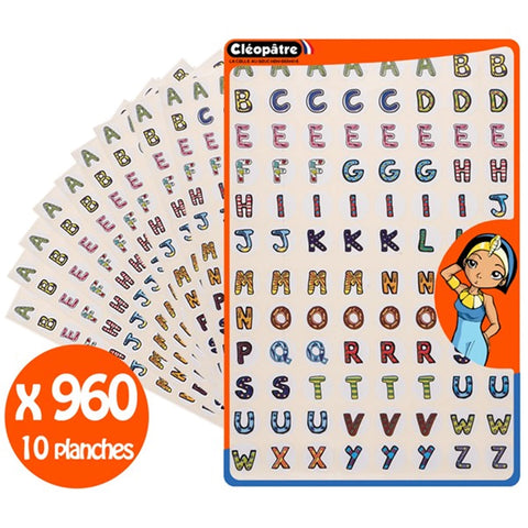 960 AUFKLEBER ALPHABET BUNT 10 A4-BLÄTTER ABNEHMBAR UND AUSG