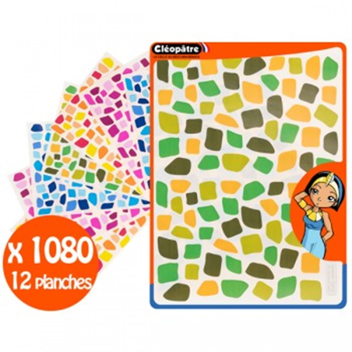 1092 MOSAIK-AUFKLEBER 4 FARBEN 12 A5-BLÄTTER ABZIEHBAR UND A