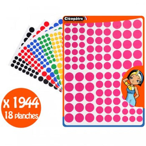 1944 RUNDEN AUFKLEBER 6 FARBEN 3 GRÖßEN 18 A5-BLÄTTER ABNEHM