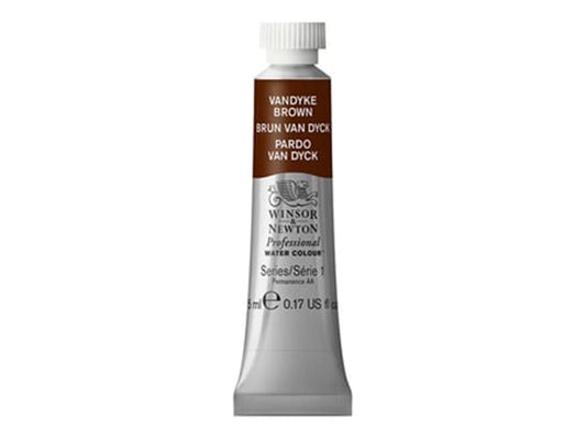 W&N PROF. WATER COLOUR 5ML TUBE VANDYKE BRAUN