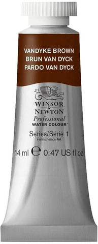 W&N PROF. WATER COLOUR 14ML TUBE VANDYKE BRAUN