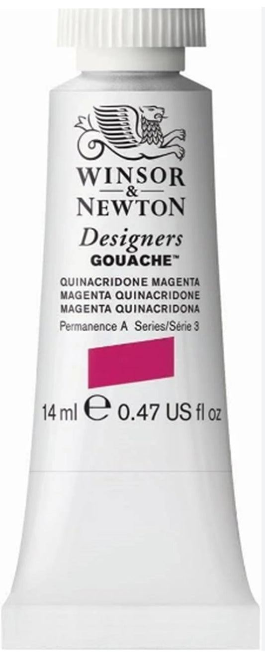 W&N DESIGNERS GOUACHE 14ML TUBE QUINACRIDONE MAGENTA