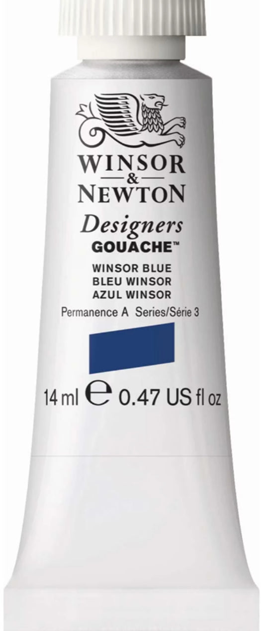 W&N DESIGNERS GOUACHE 14ML TUBE WINSORBLAU