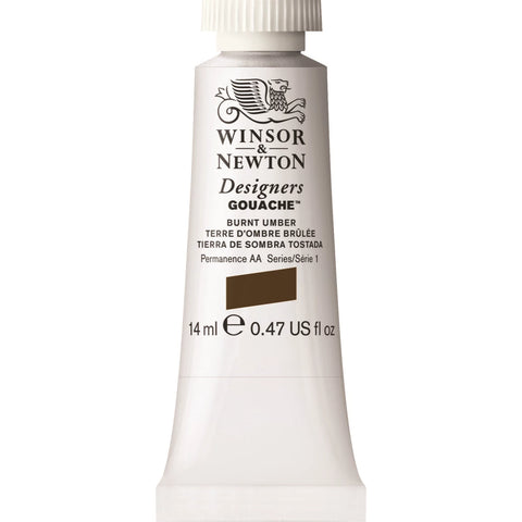 W&N DESIGNERS GOUACHE 14ML TUBE UMBRA GEBRANNT