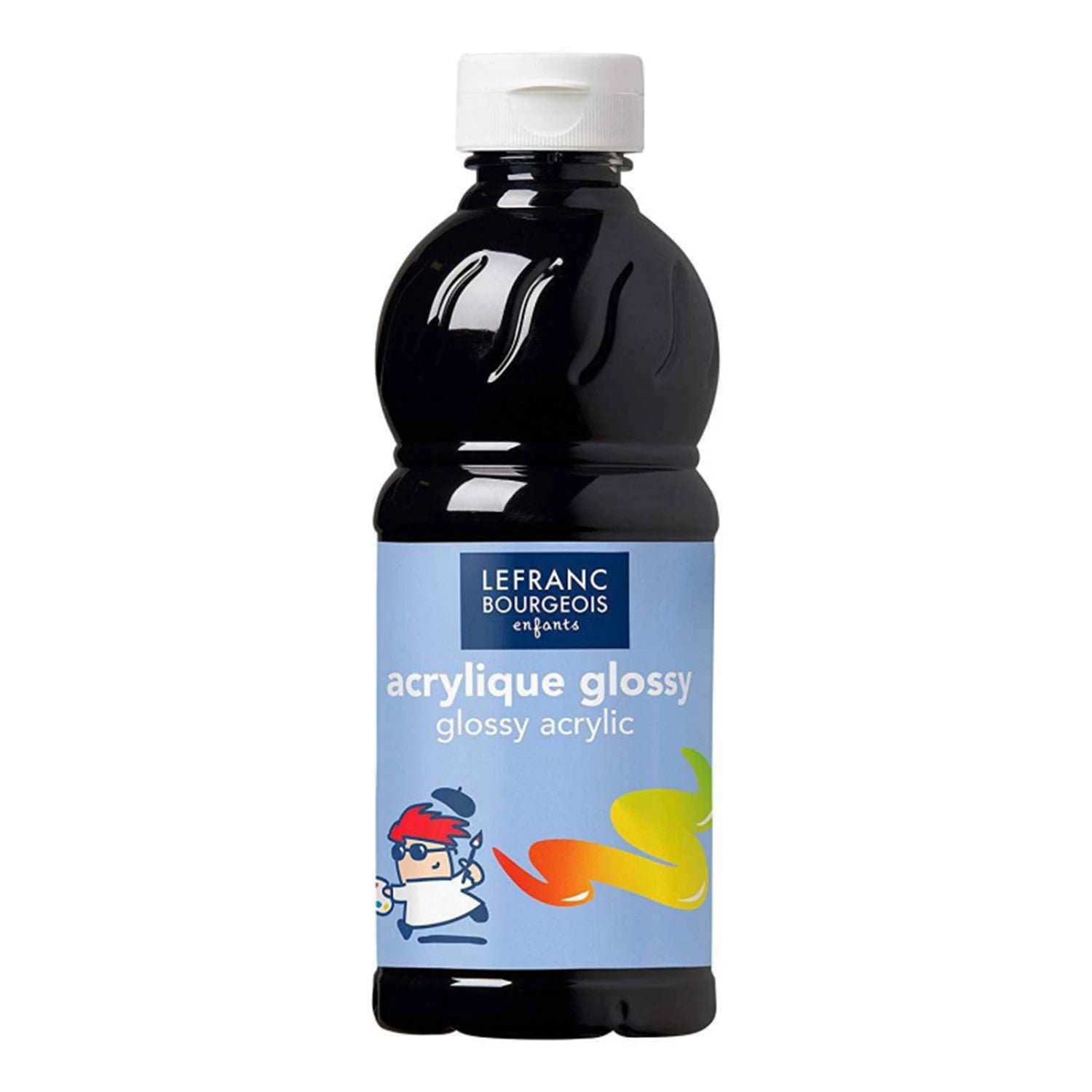 LFB GLOSSY ACRYLFARBE 500ML FLASCHE - SCHWARZ