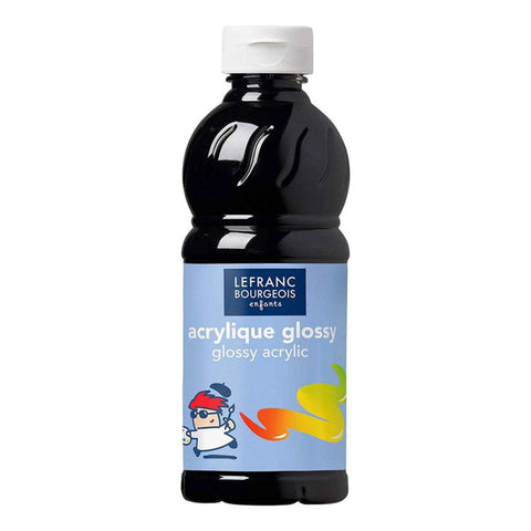 LFB GLOSSY ACRYLFARBE 500ML FLASCHE - SCHWARZ