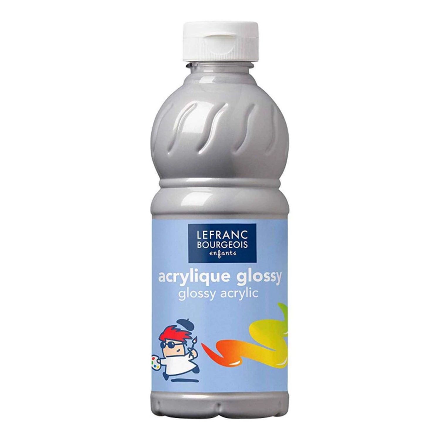 LFB GLOSSY ACRYLFARBE 500ML FLASCHE - SILBER