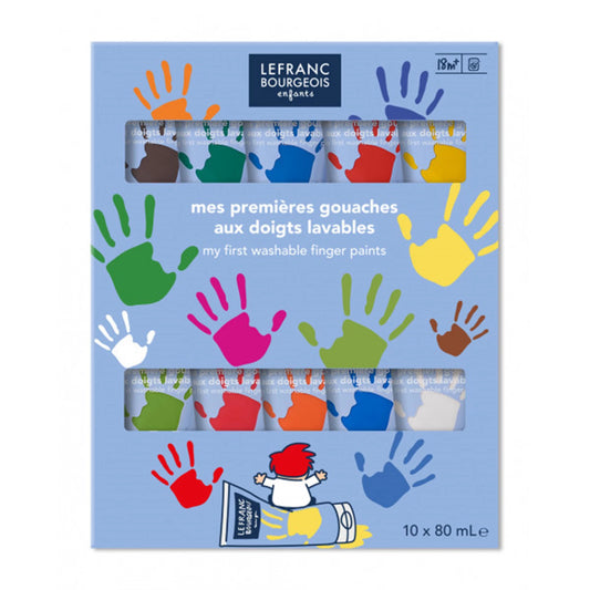 LFB KINDER FINGERFARBEN SET 10 X 80ML TUBEN