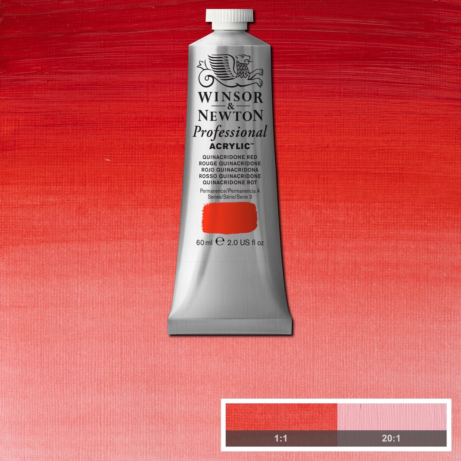 W&N PROF. ACRYLFARBE 60ML TUBE QUINACRIDONE ROT