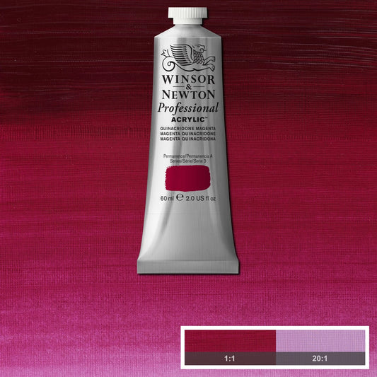 W&N PROF. ACRYLFARBE 60ML TUBE QUINACRIDONE MAGENTA