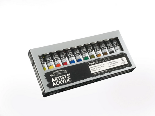 W&N PROF. ACRYLFARBE TUBEN SET 12 X 20 ML