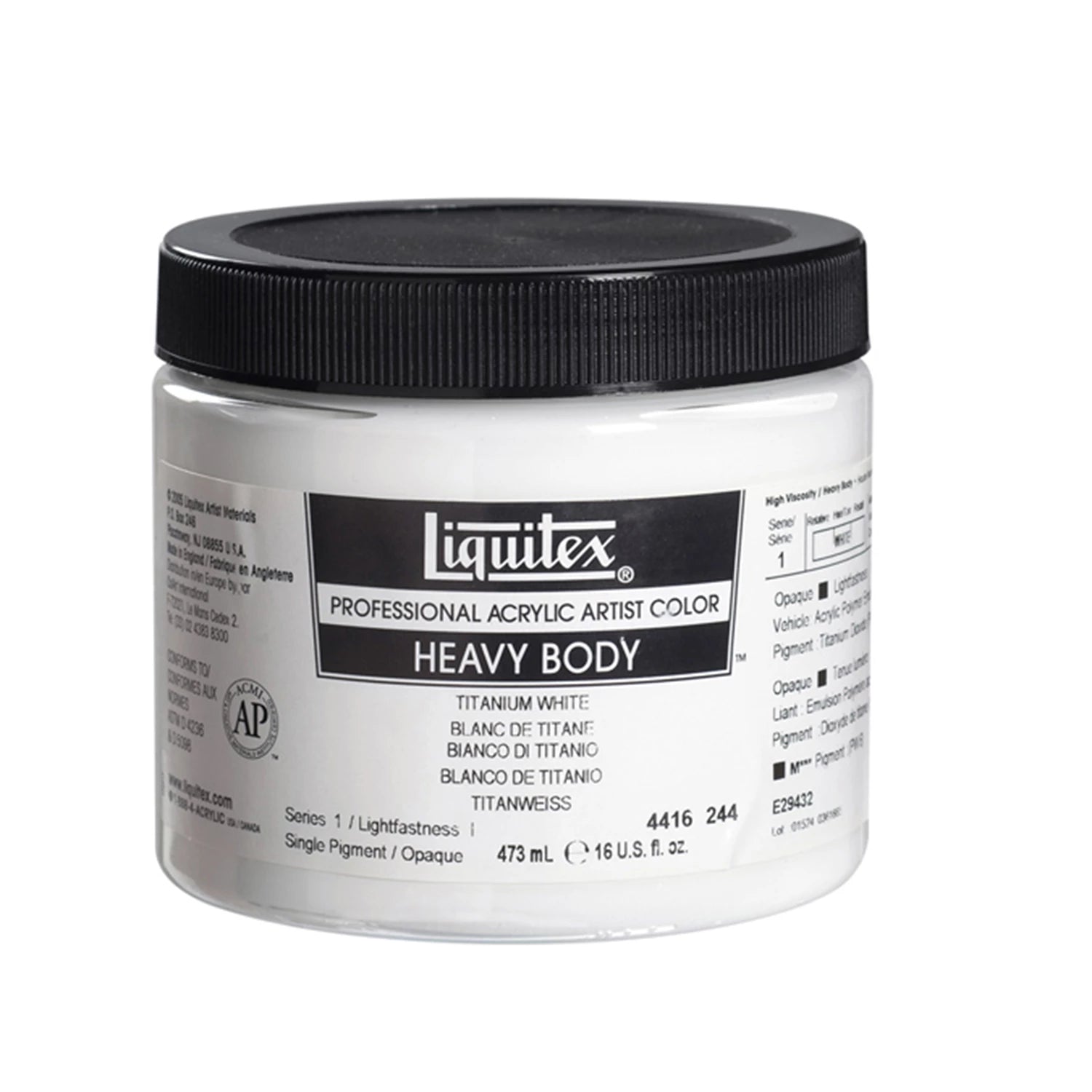 LQX PROF. HEAVY BODY ACRYLFARBE 473ML TOPF MARSSCHWARZ