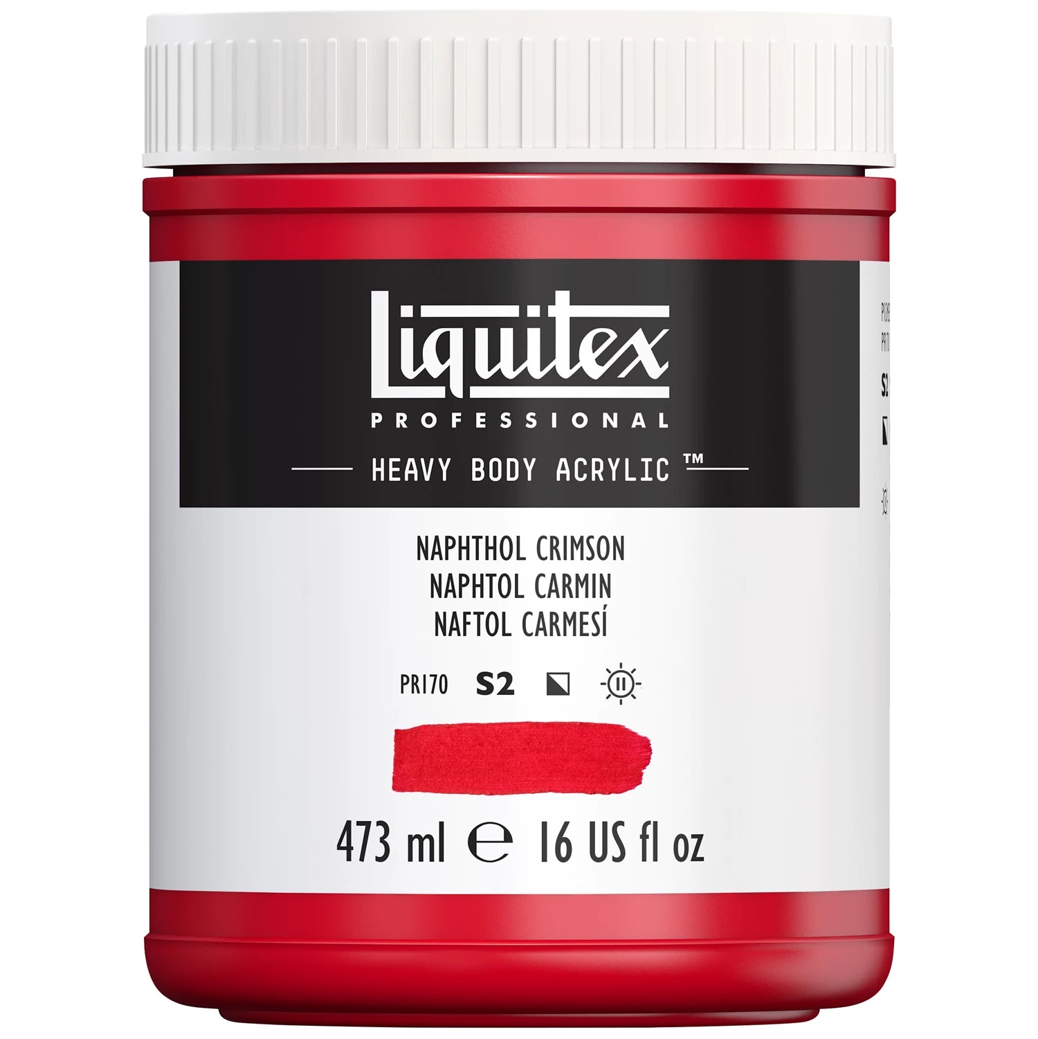 LQX PROF. HEAVY BODY ACRYLFARBE 473ML TOPF NAPHTHOLROT KARMI