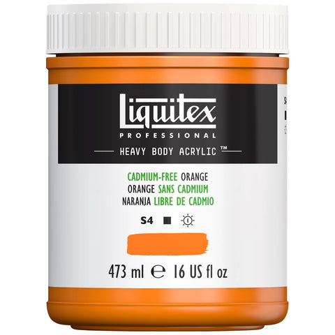 LQX PROF. HEAVY BODY ACRYLFARBE 473ML TOPF KADMIUMFREI ORANG