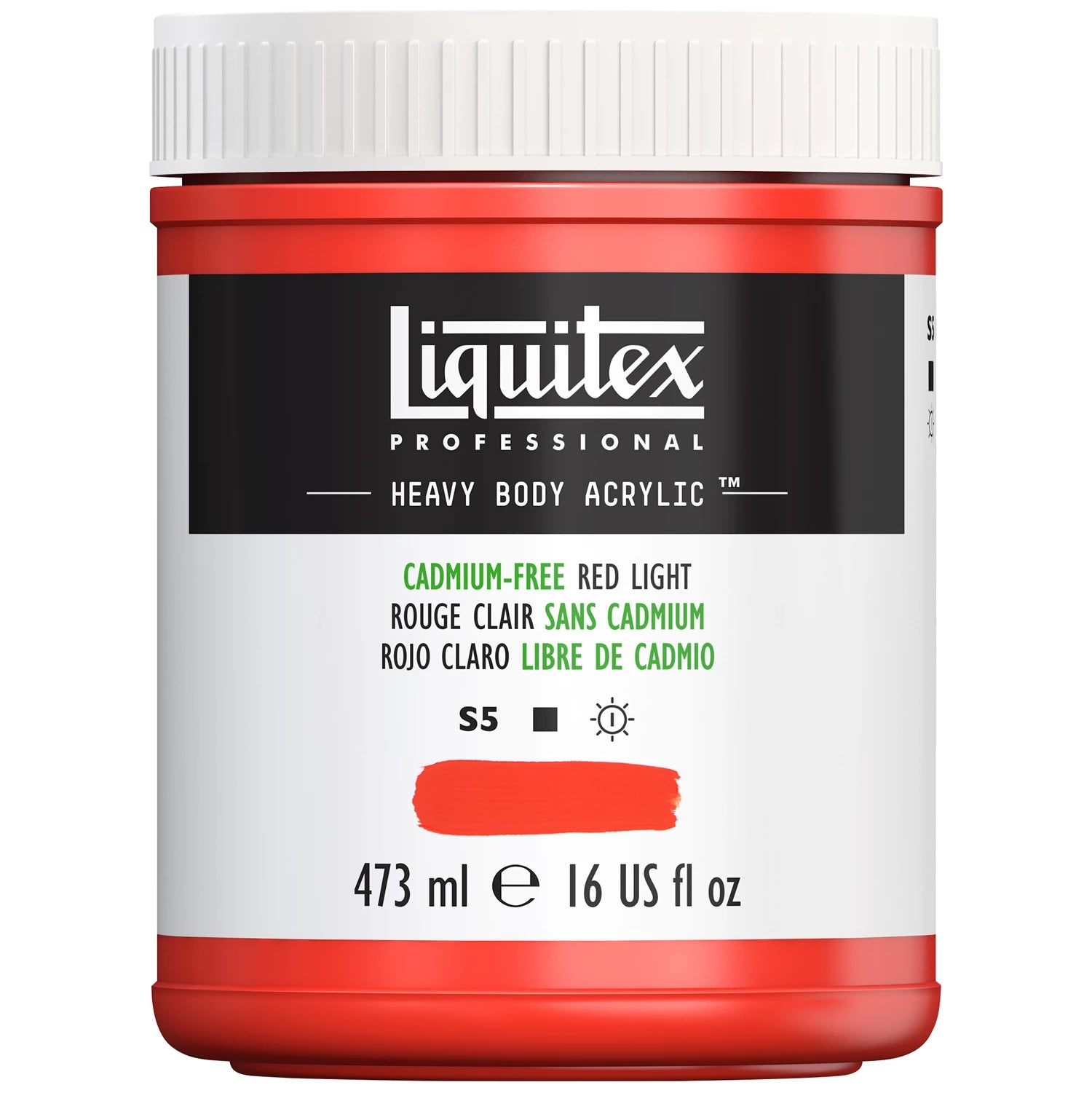 LQX PROF. HEAVY BODY ACRYLFARBE 473ML TOPF KADMIUMFREI ROT H